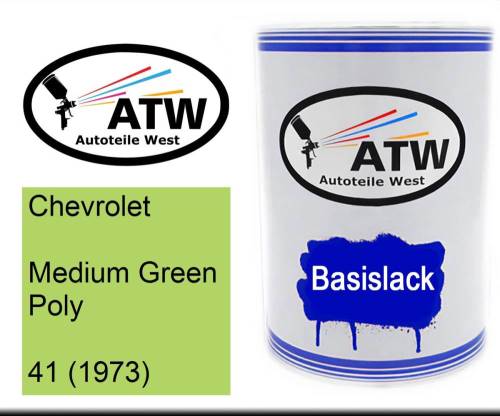 Chevrolet, Medium Green Poly, 41 (1973): 500ml Lackdose, von ATW Autoteile West.